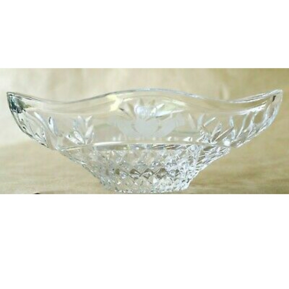 Galway Claddagh Blarney Pattern Oval Crystal Bowl